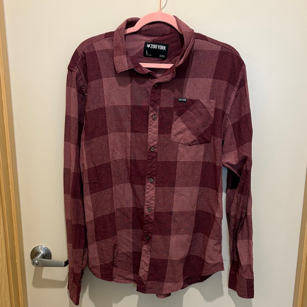 Zoo York Burgundy Plaid Button-Down Shirt
